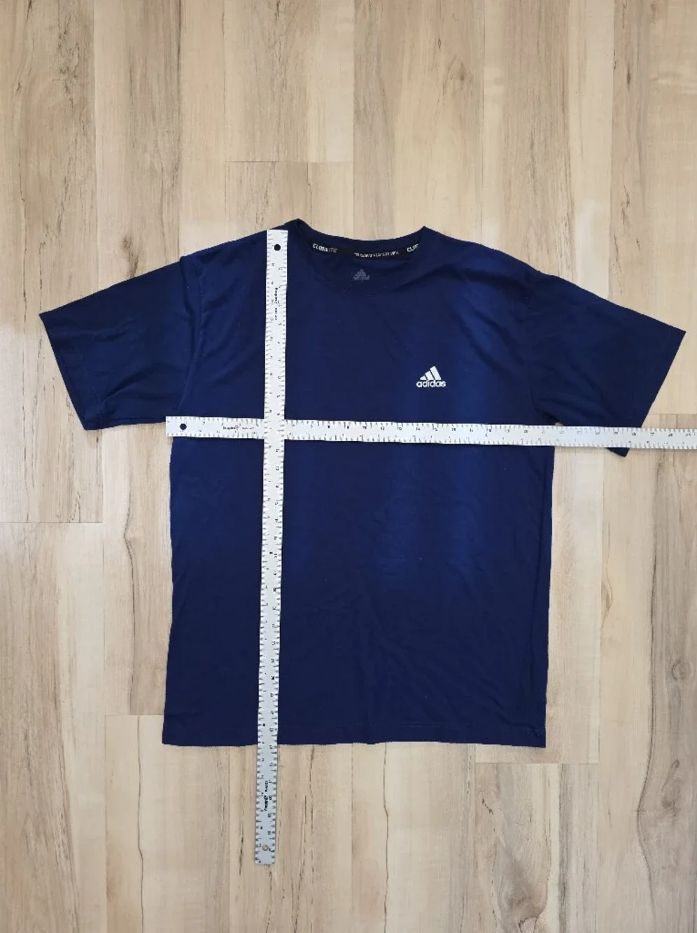 adidas Navy Short-Sleeve Athletic Tee with Chest Logo